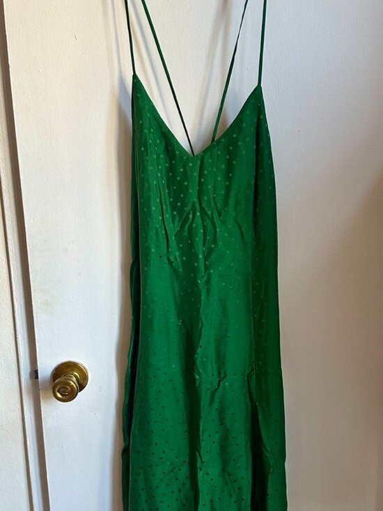 Sezane Aloise Dress Emerald Green - Size 8 - Picture 2 of 4
